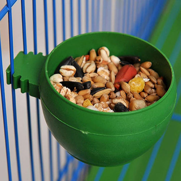 5pcs Plastic Round Bird Parrot Aviary Pet Cage Water Food Feeder Feeding Bowl