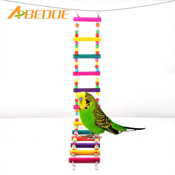ABEDOE Bird Swing Wooden Bridge Bird Climb Ladder Pet Hanging Toy for Cockatiel Parakeet Budgie Parrot